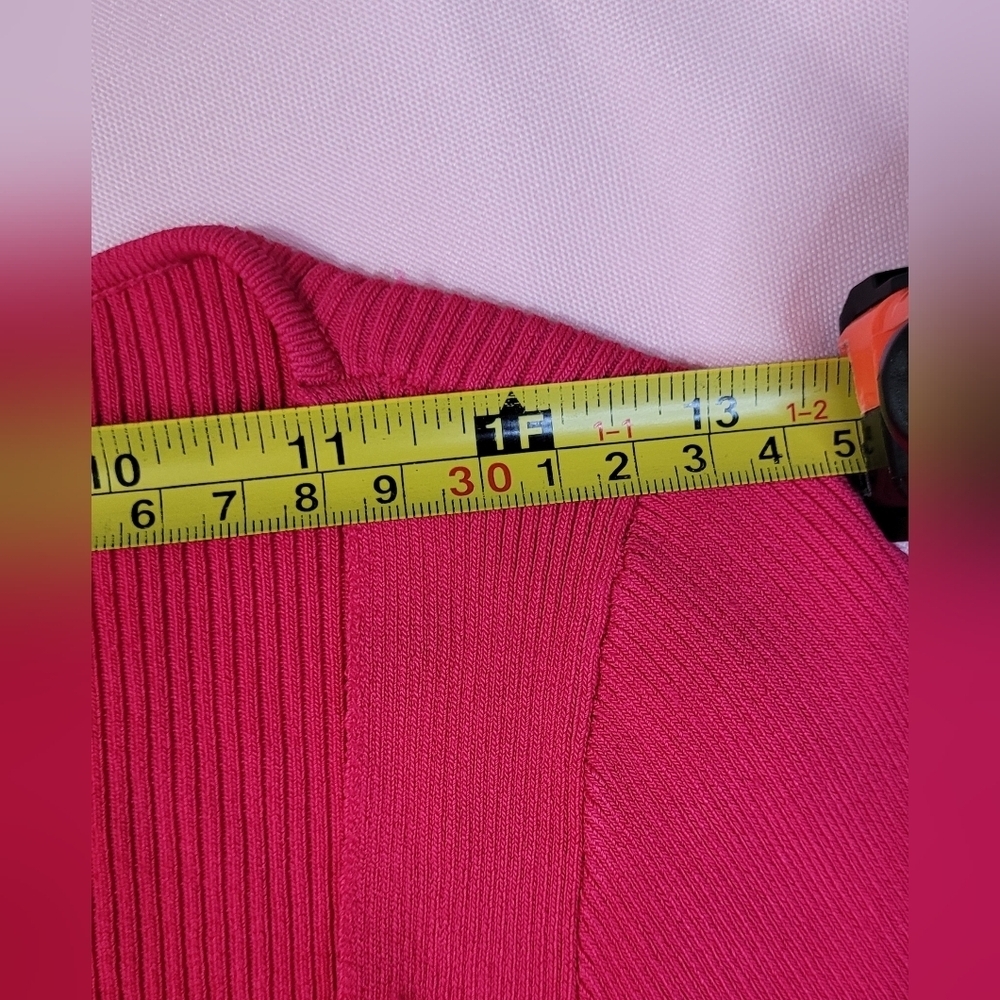 Vibrant Pink Long Sleeve Crop Top with Cut-Out Style - Picture 16 of 16